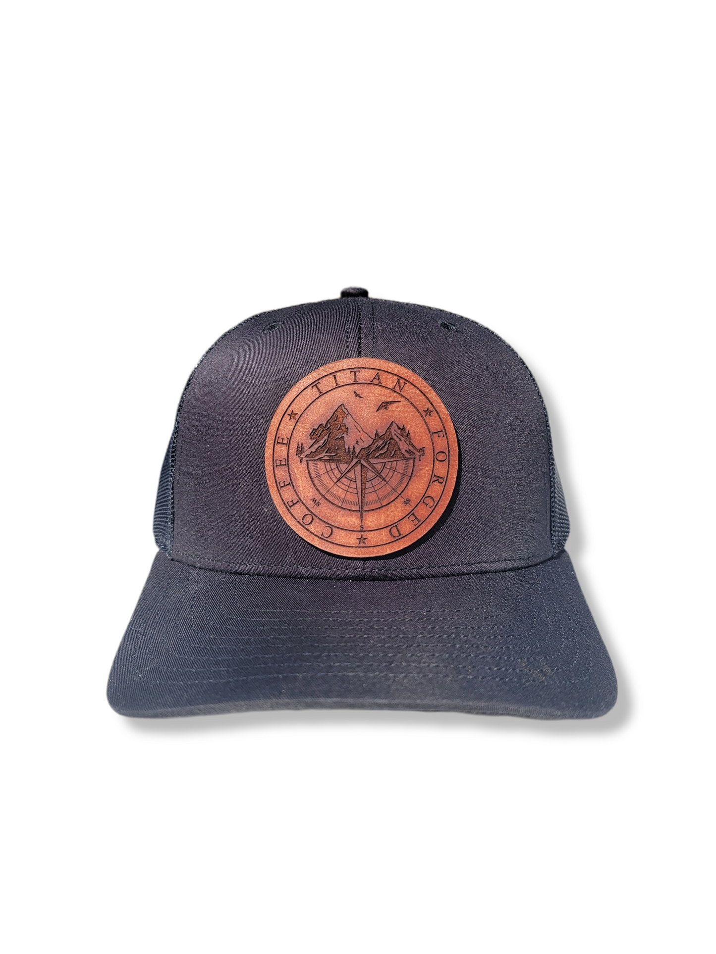 ADVENTURE- Leather Patch, Black Trucker Hat