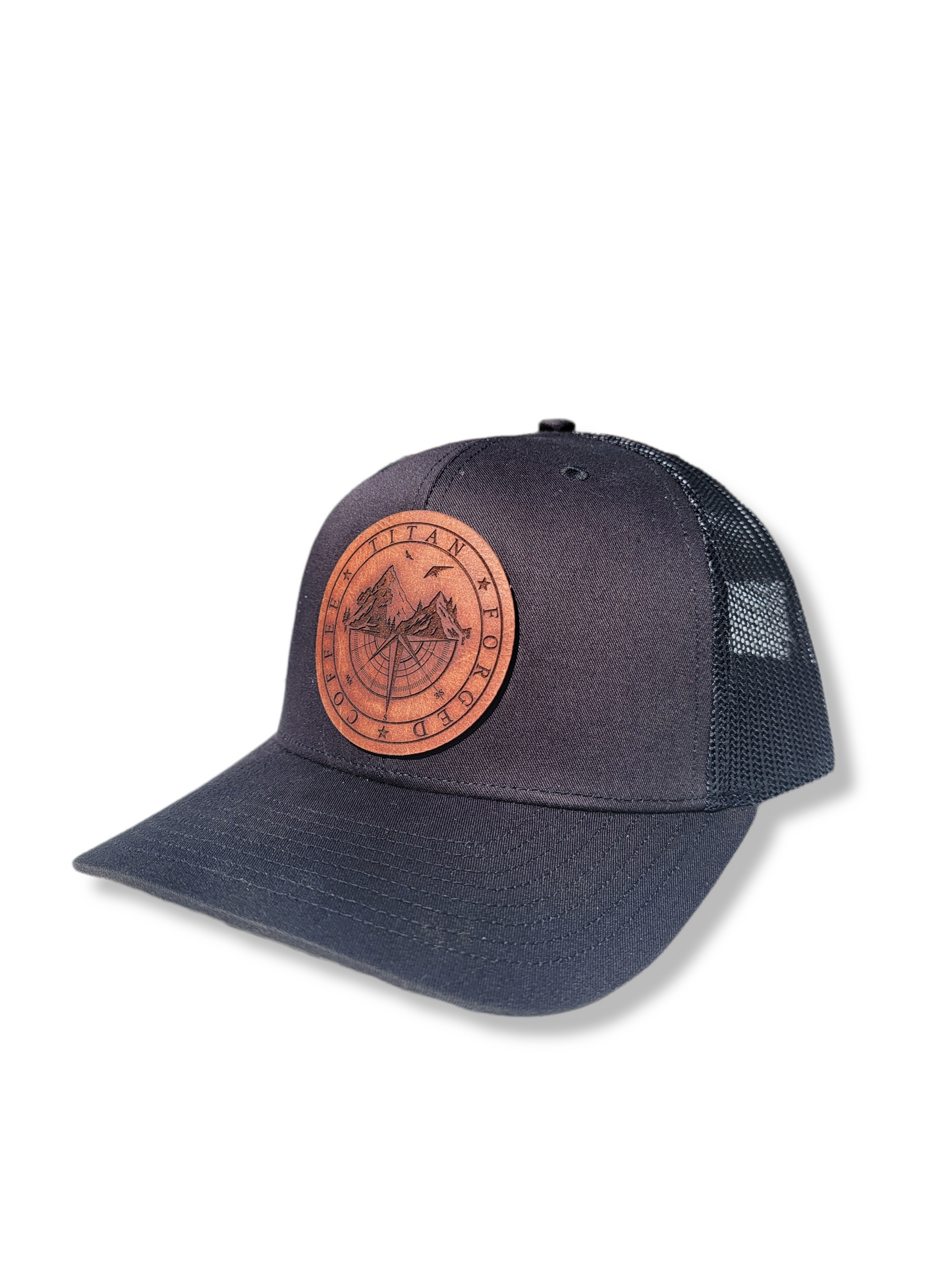 ADVENTURE- Leather Patch, Black Trucker Hat