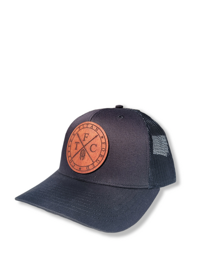 TFC- Leather Patch, Black Trucker Hat